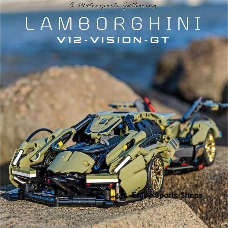 新品 ブロックV12 カー ランボルギーニ 2024 新作 メカ ランナー レースカー 男の子 知育 玩具