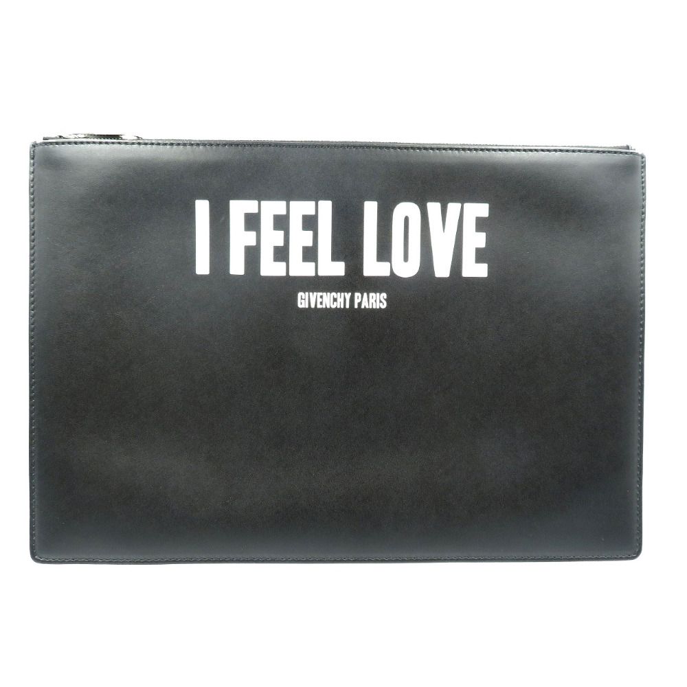新品同様 ジバンシィ I FEEL LOVE カーフ シルバー金具 ブラック 