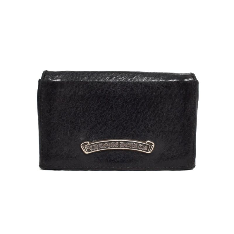 クロムハーツ CHROME HEARTS カードケース 名刺入れ レザー 黒