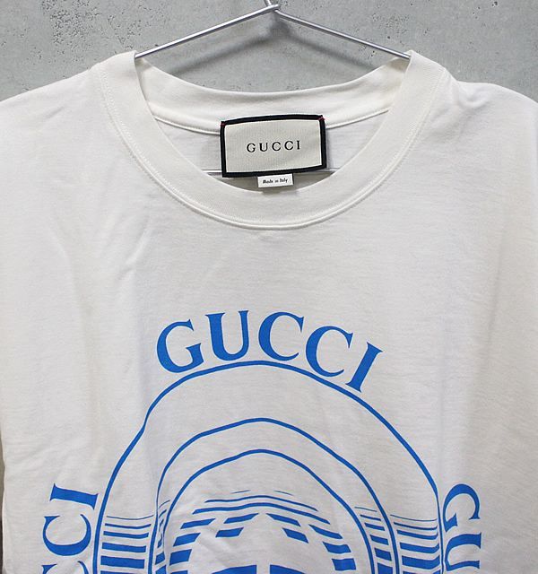 銀座店 グッチ Disc Print Oversized Tシャツ白 S 89505 - メルカリ