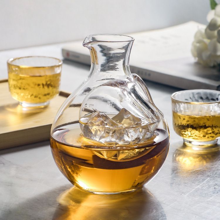 ガラス 徳利 冷酒徳利 氷ポケット 200cc 食洗機対応 冷酒カラフェ