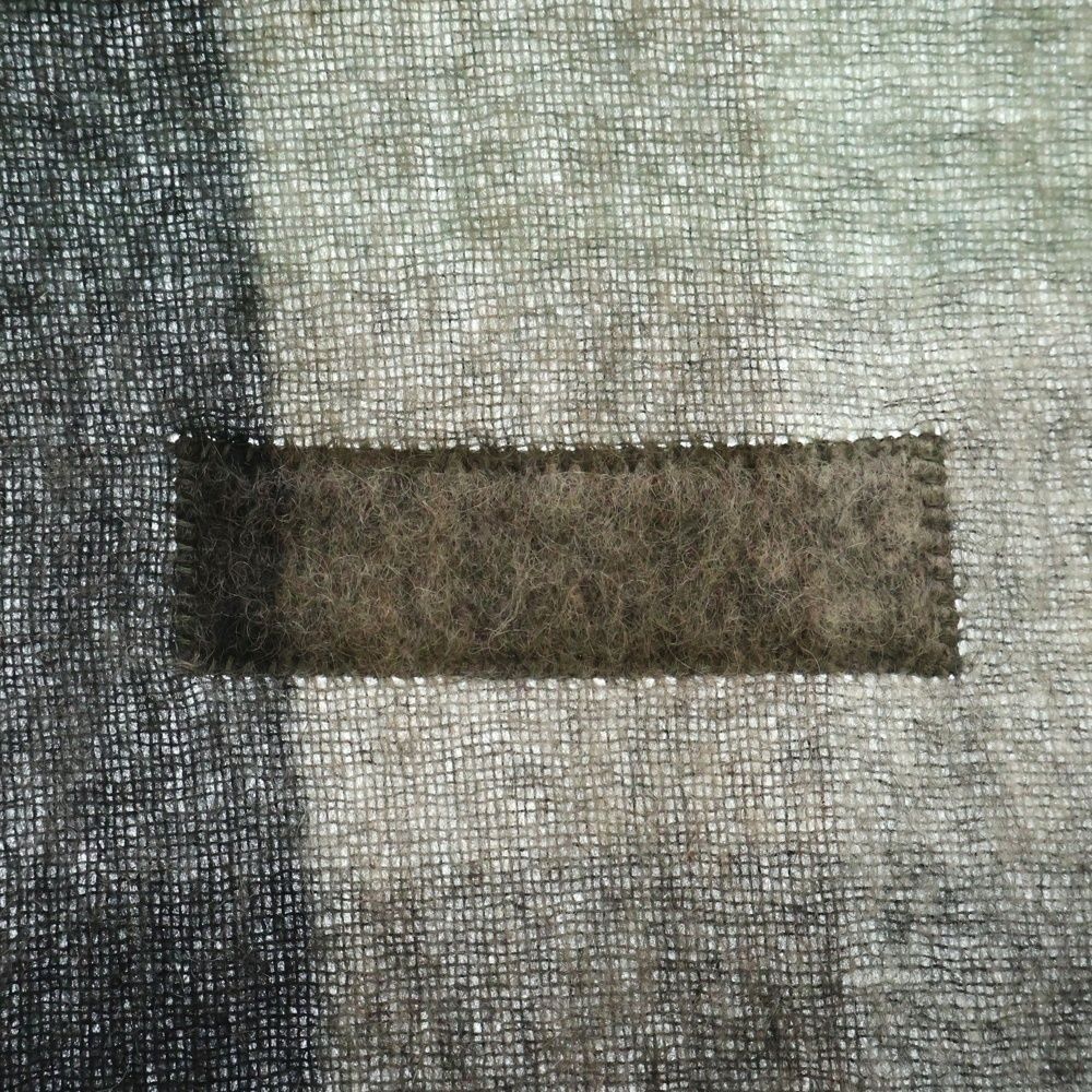 フリンジ ウールチェックスカーフ