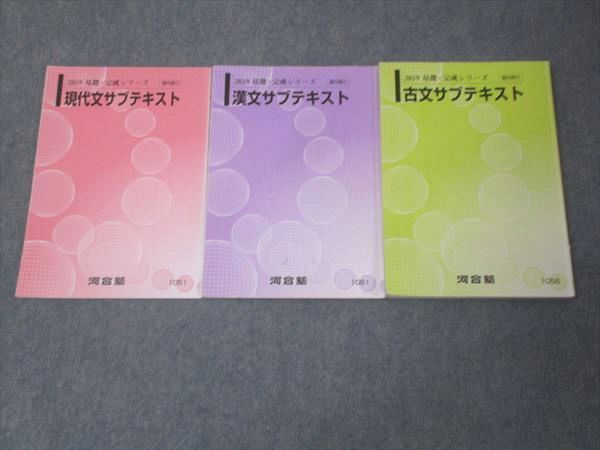 WL30-093 河合塾 現代文 古文 漢文 サブテキスト 通年セット 2019 基礎 