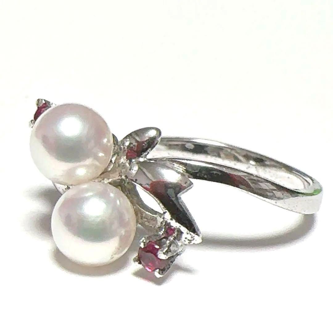 シルバー パール5.4mm×2