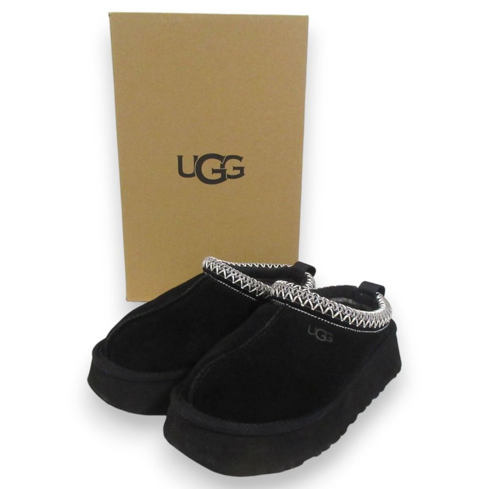 UGG アグ W TAZZ タズ スエード プラットフォームシューズ スリッポン 1122553 US6 23cm ブラック シルバー レディース 古着