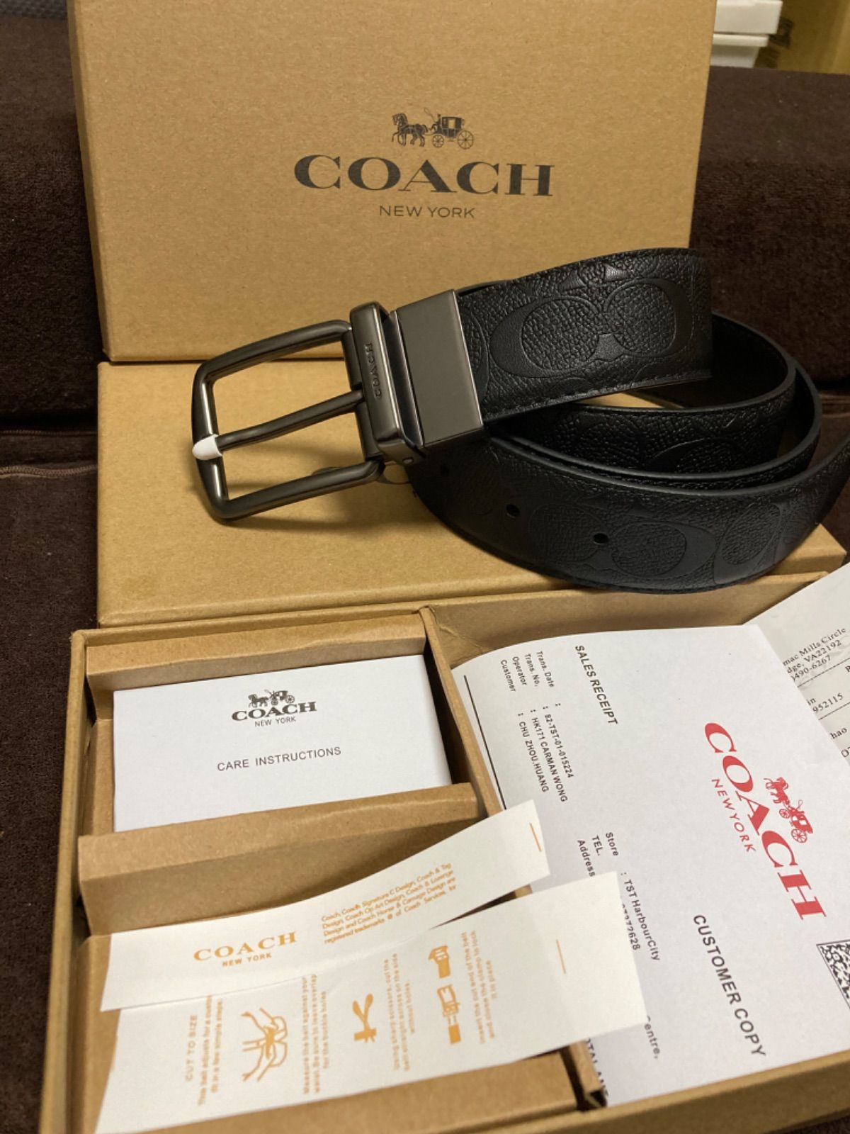 注目ブランドのギフト 回転バックル2個 新品正規品COACH☆リバーシブル