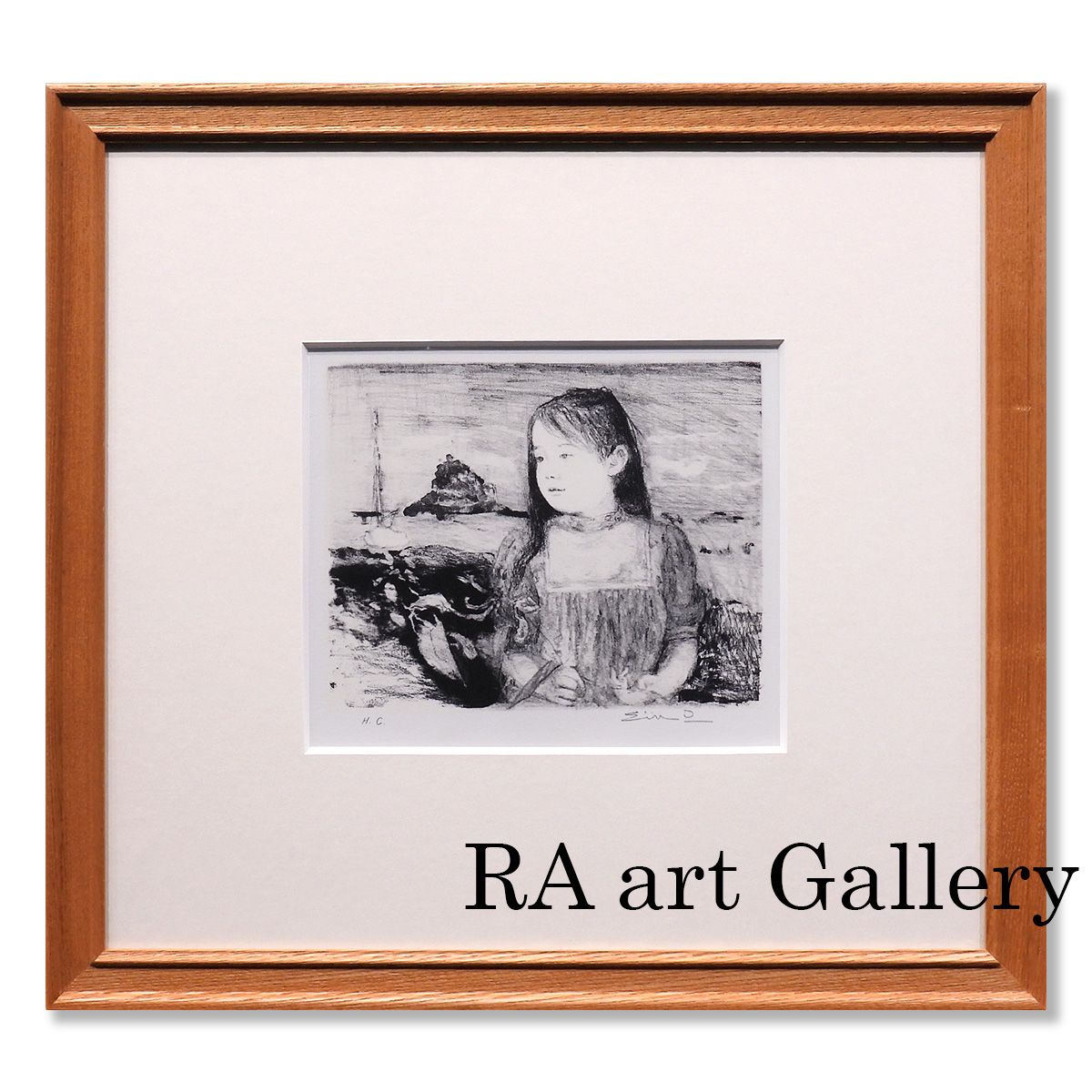 ART - 中畑艸人 馬 さつき 油彩3号 動物画 梅田画廊取扱 原画 油絵