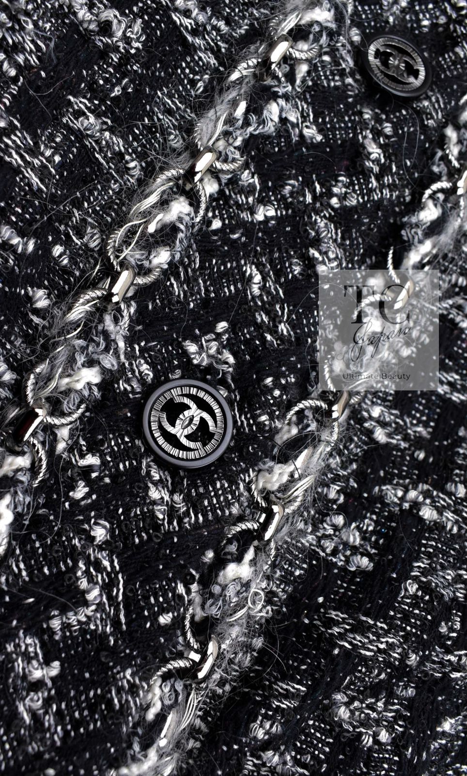 シャネル ワンピース コート CHANEL ブラック グレー アイボリー