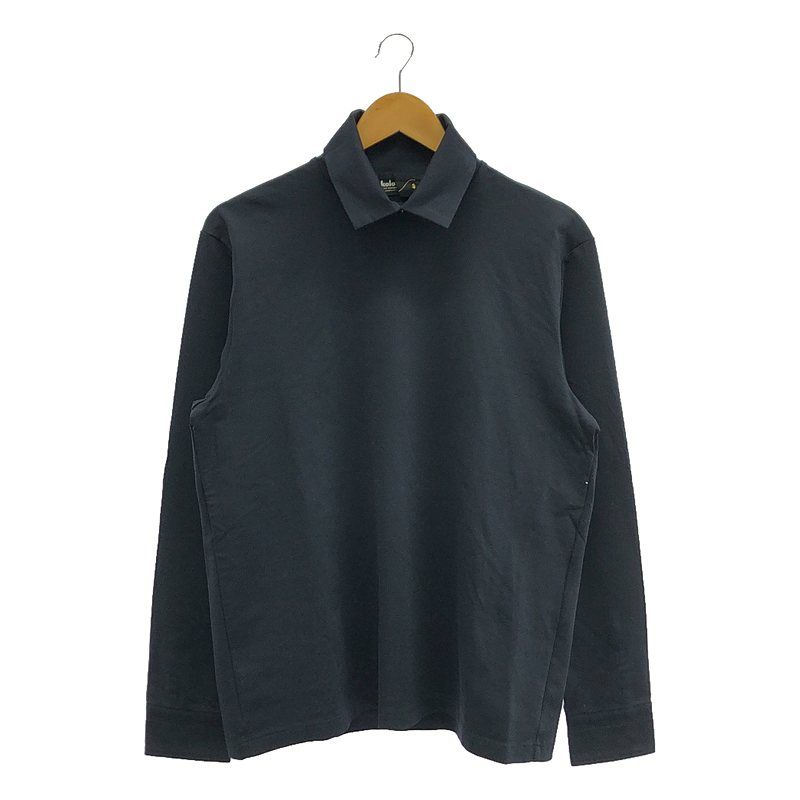 【美品】  kolor / カラー | 2020AW | High gauge cotton stretch long sleeve shirt / ハイゲージ コットン ストレッチ シャツ カットソー | 3 | ダークネイビー | メンズ