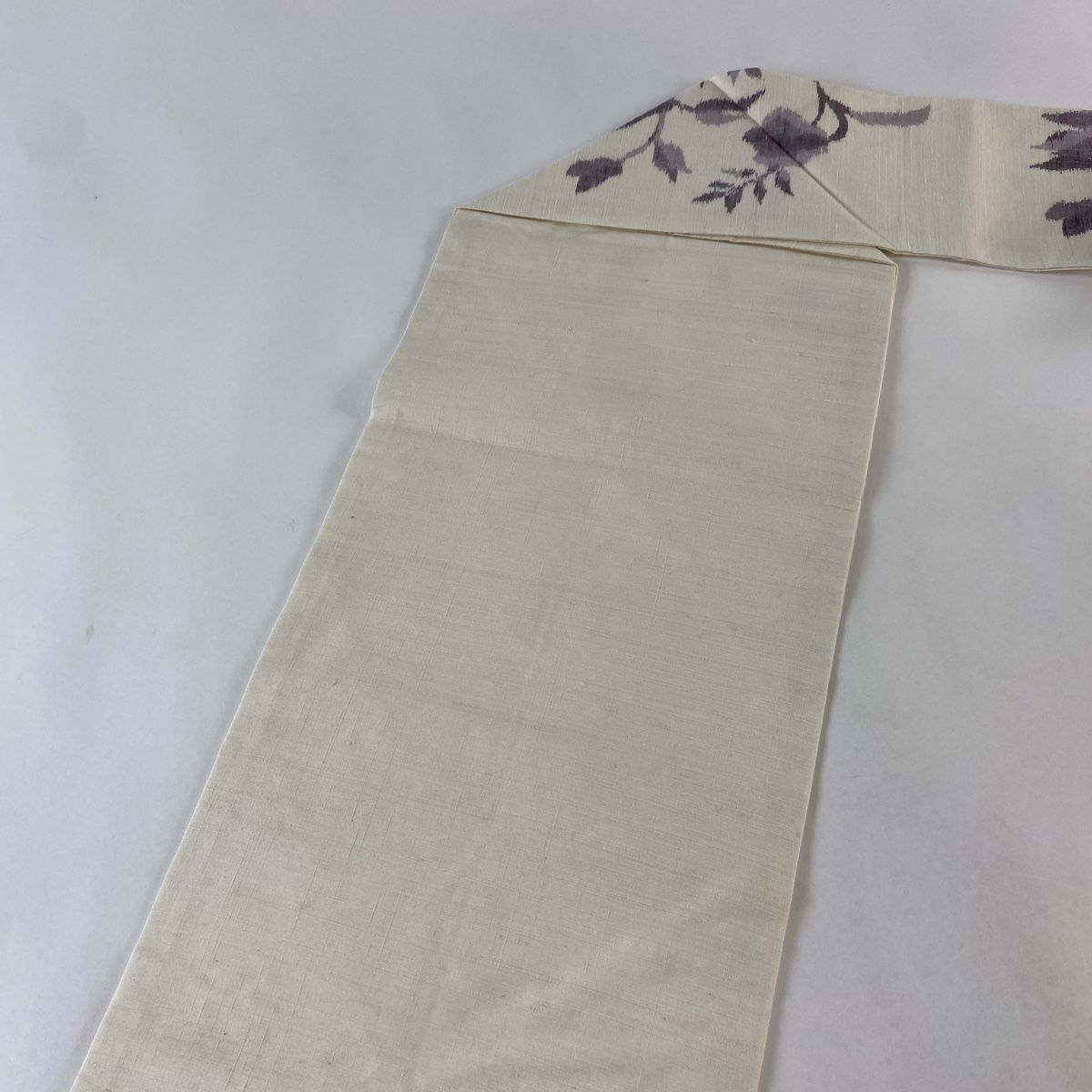 名古屋帯 丸に鶴 松葉模様 千種色 縮緬 O-5541