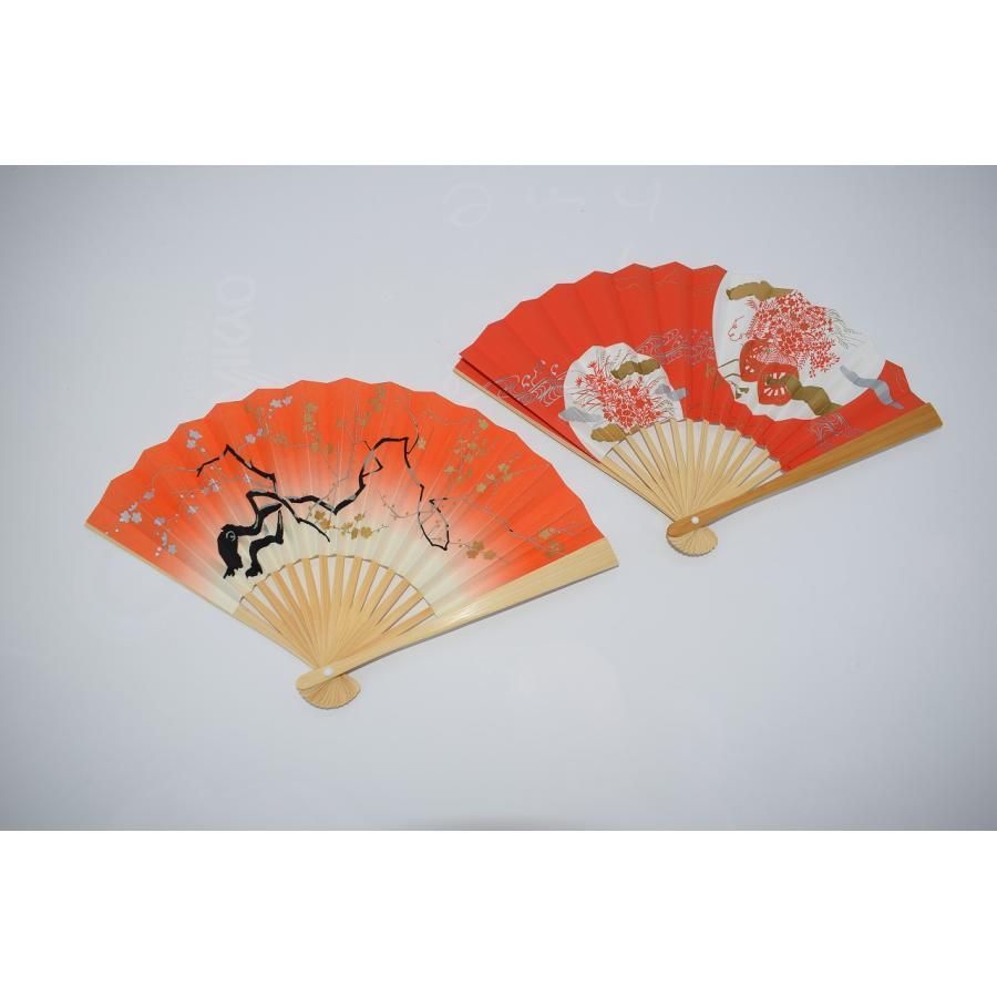 茶道具 茶道用 扇子 扇 花月 赤系 白竹 5寸 柄はお任せください。ougi