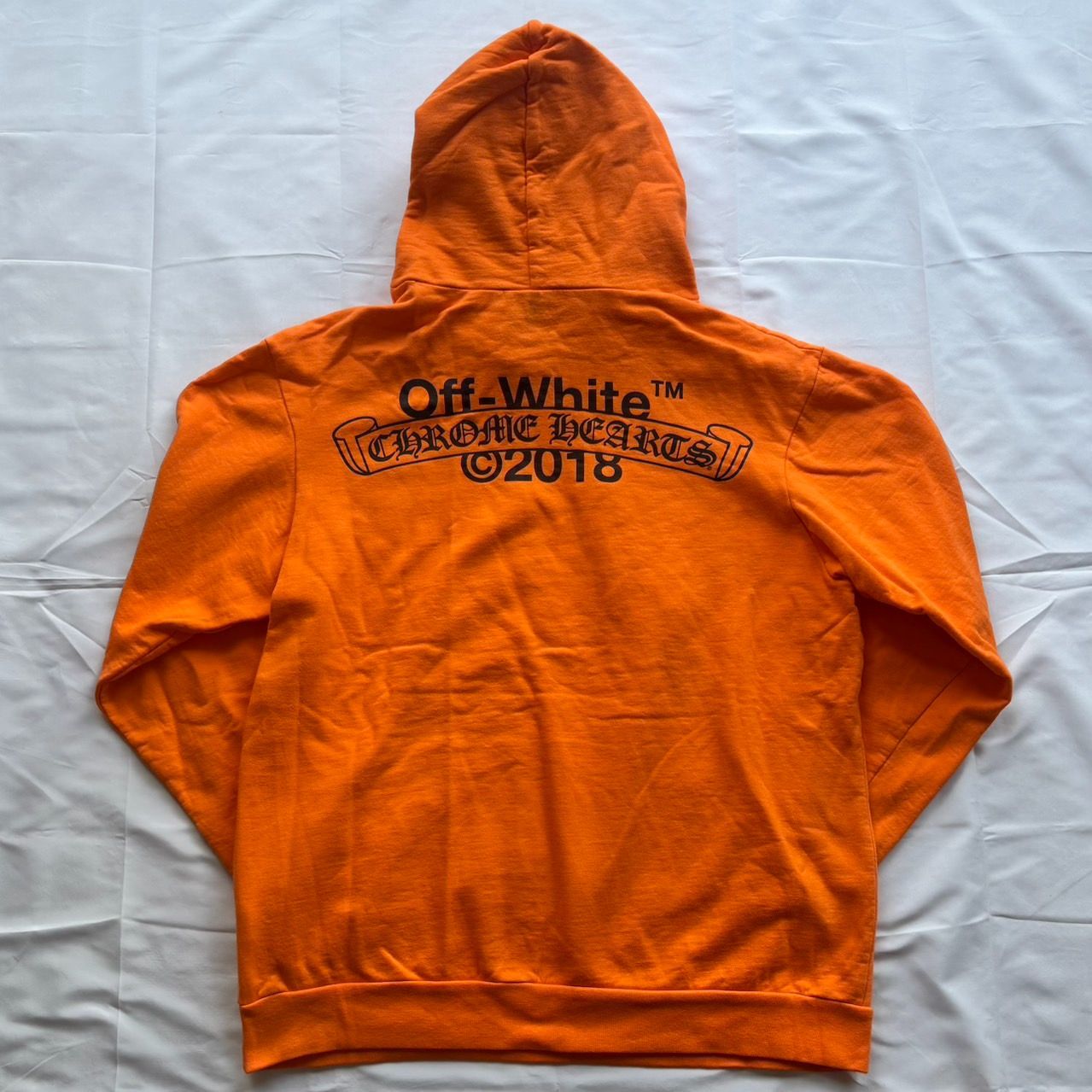 Off-White Chrome Hearts パーカー オレンジ XXLサイズ オフホワイト 