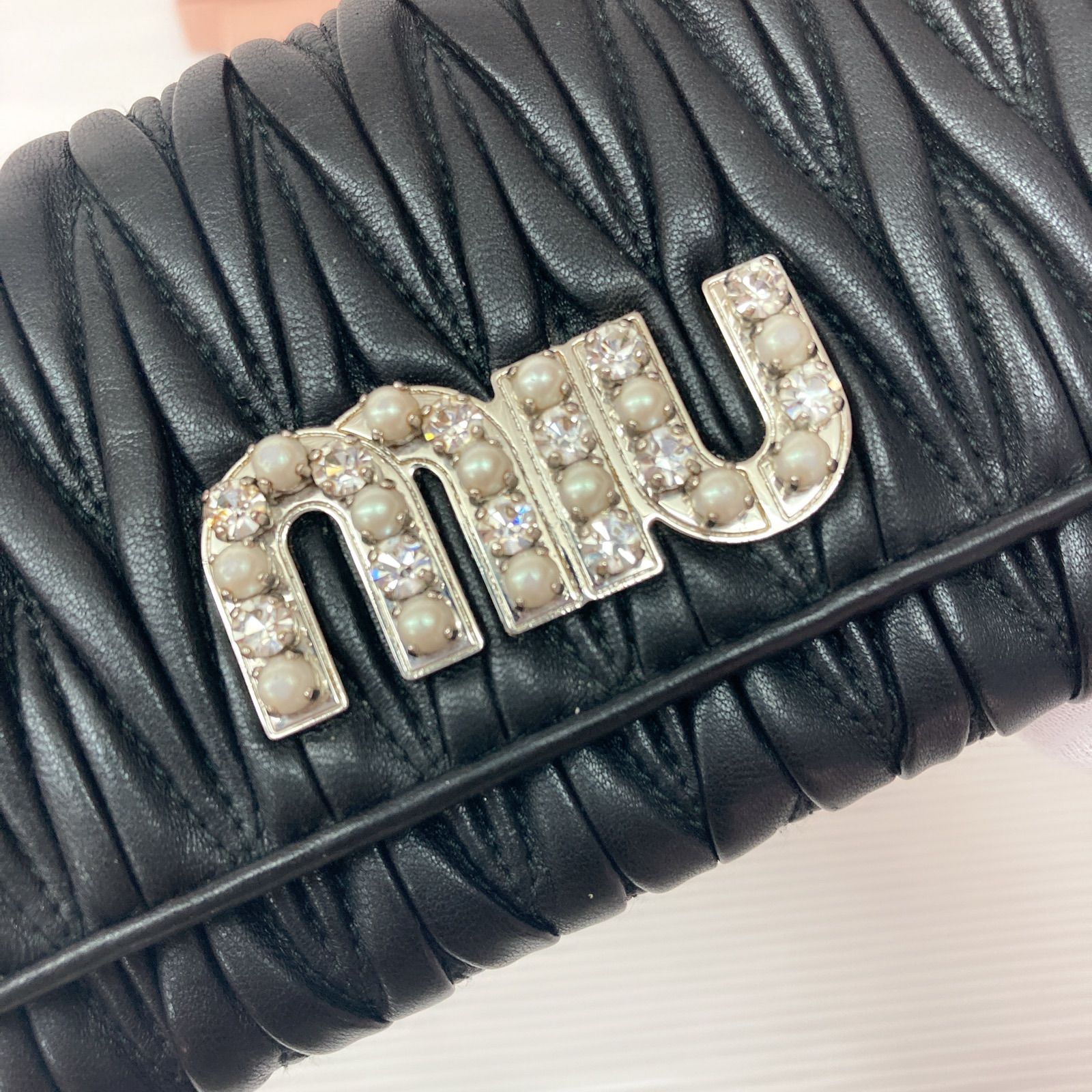 極美品】MIU MIU マテラッセ クリスタルビジュー 長財布 miumiu 財布