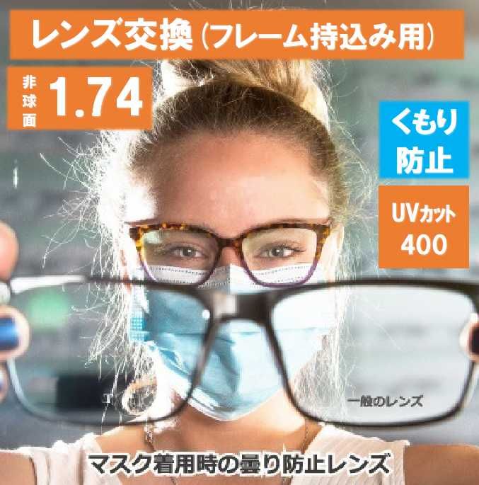 No.444【レンズ交換】曇りにくいレンズ単焦点1.74非球面【百均でもOK 