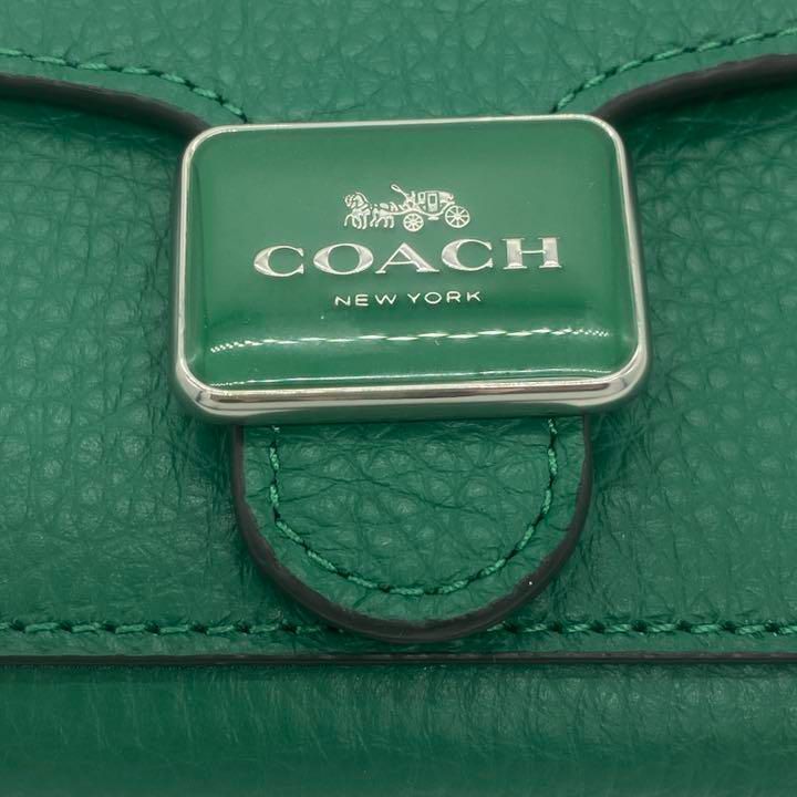 COACH コーチ 二つ折り財布ペッパー ウォレット グリーン C7428 - Shop