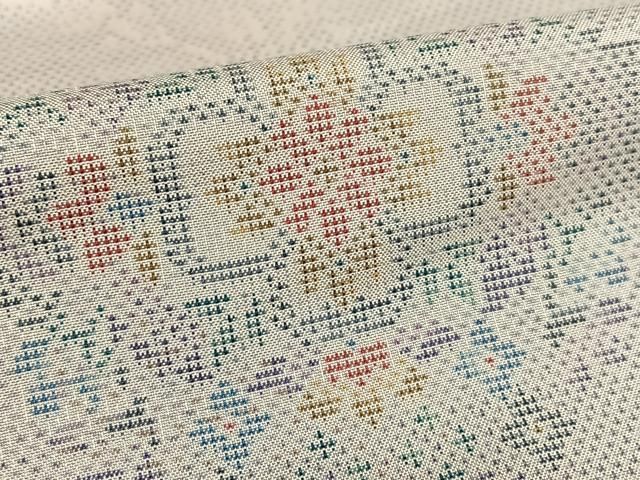 平和屋着物○本場大島紬 白大島 9マルキ 花丸文 正絹 逸品 AAAU8017zg