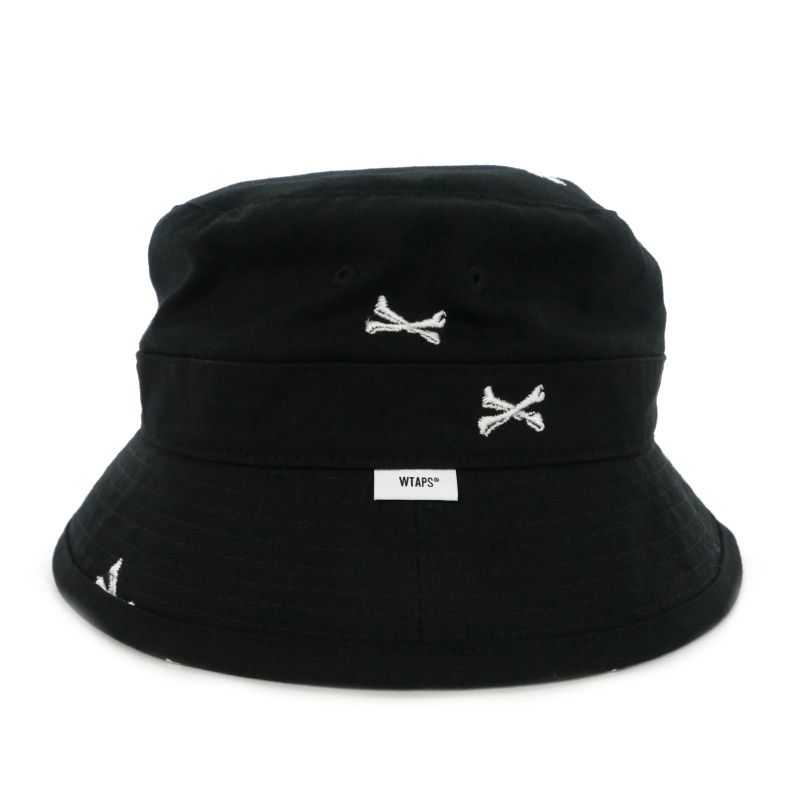 ダブルタップス WTAPS 22SS BUCKET HAT COTTON OXFORD TEXTILE バケット ハット 帽子 クロスボーン 総柄  刺繡 3 ブラック 黒 221HCDT-HT16 - メルカリ