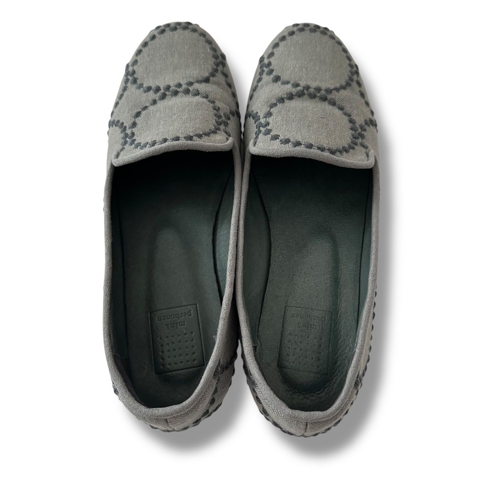 ミナ ペルホネン タンバリン アウリンコ フラットシューズ グレー 37 23.5㎝ KIN-KAAI_COM