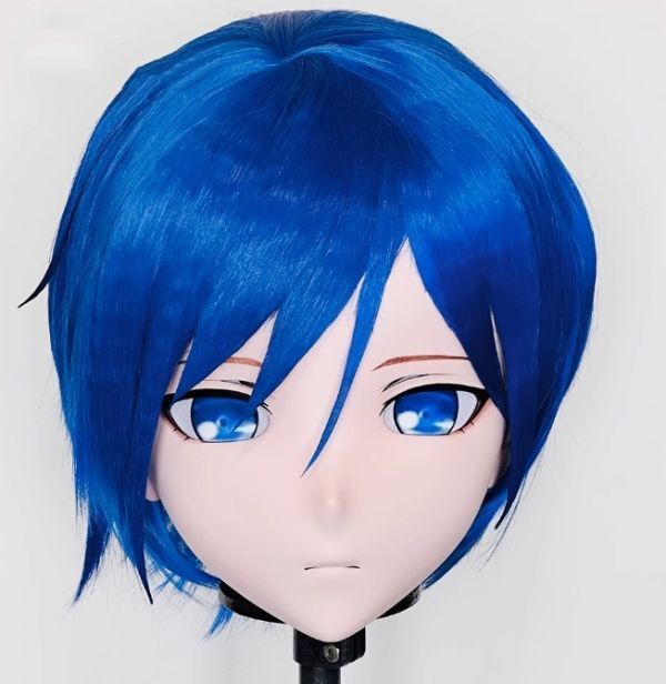 全頭マスク カツラ付き ロック付き NO.6 フルマスク ドール ヘッドロリータ人形 コスプレ マスク 変身 仮装 着ぐるみ 二次元美少女