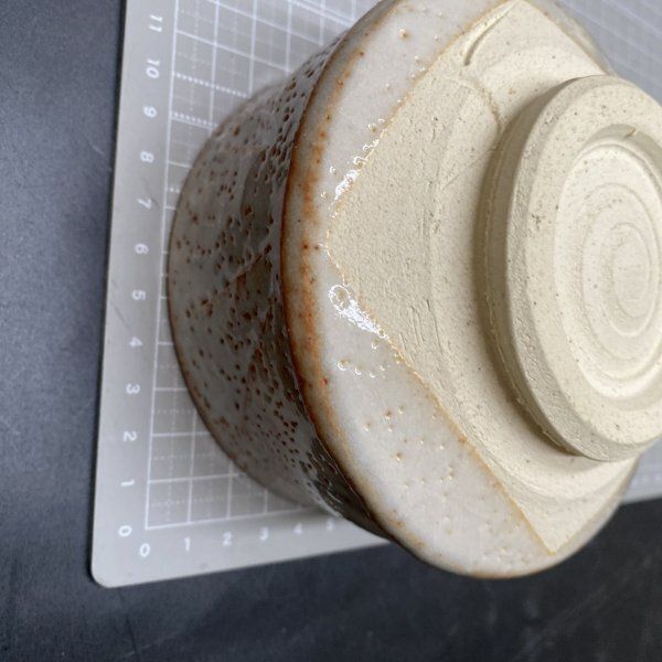 Z228 桂山窯造 鼠志野茶碗（共箱）美濃古陶器 ヴィンテージ 茶道具