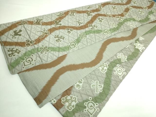 平和屋本店□極上 洛風林 工芸帯地 六通柄袋帯 立涌吉祥文 金銀糸 逸品