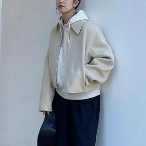 新品未使用 38 TODAYFUL Wool Zip Blouson ナチュラル