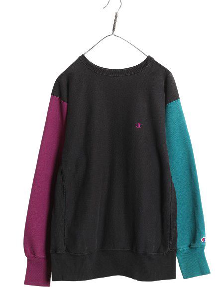 チャンピオン リバースウィーブ 90s アメリカ製 クレイジーパターン XL 90s USA製 Championチャンピオン クレイジー マルチカラー 両面