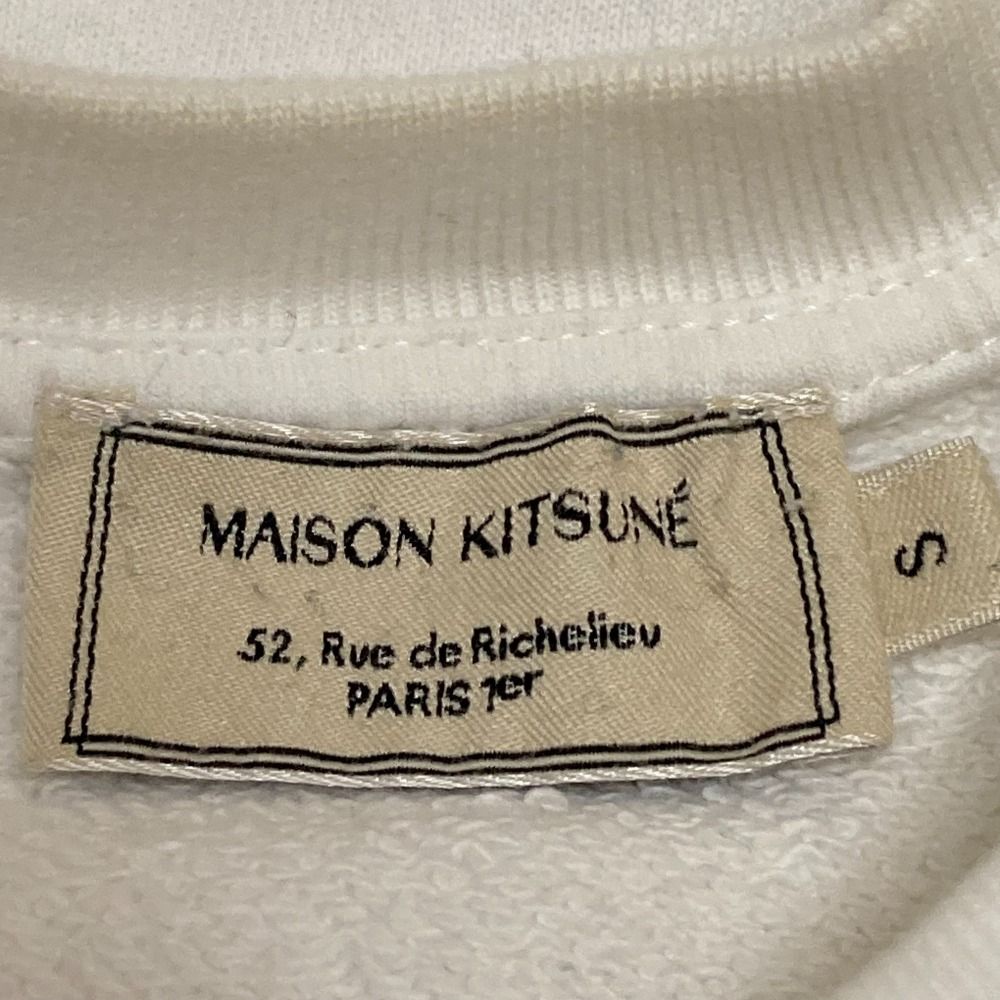 良品 MAISON KITSUNE メゾンキツネ トライアングルフォックス プルオーバー スウェットシャツ トレーナー S ホワイト レディース 古着 中古 良品 MAISON KITSUNE メゾンキツネ トライアングルフォックス