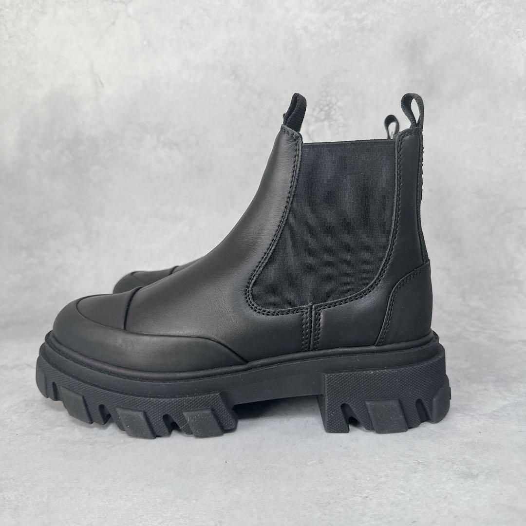 Ganni ガニー レザー チェルシーブーツ ブラック 36 箱無し NICORILABO_COM