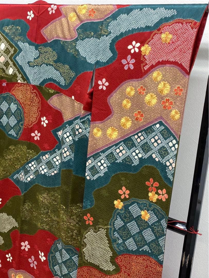 振袖 青柳 豪華 金駒 金彩 振りぼかし 身丈161cm パールトーン加工済