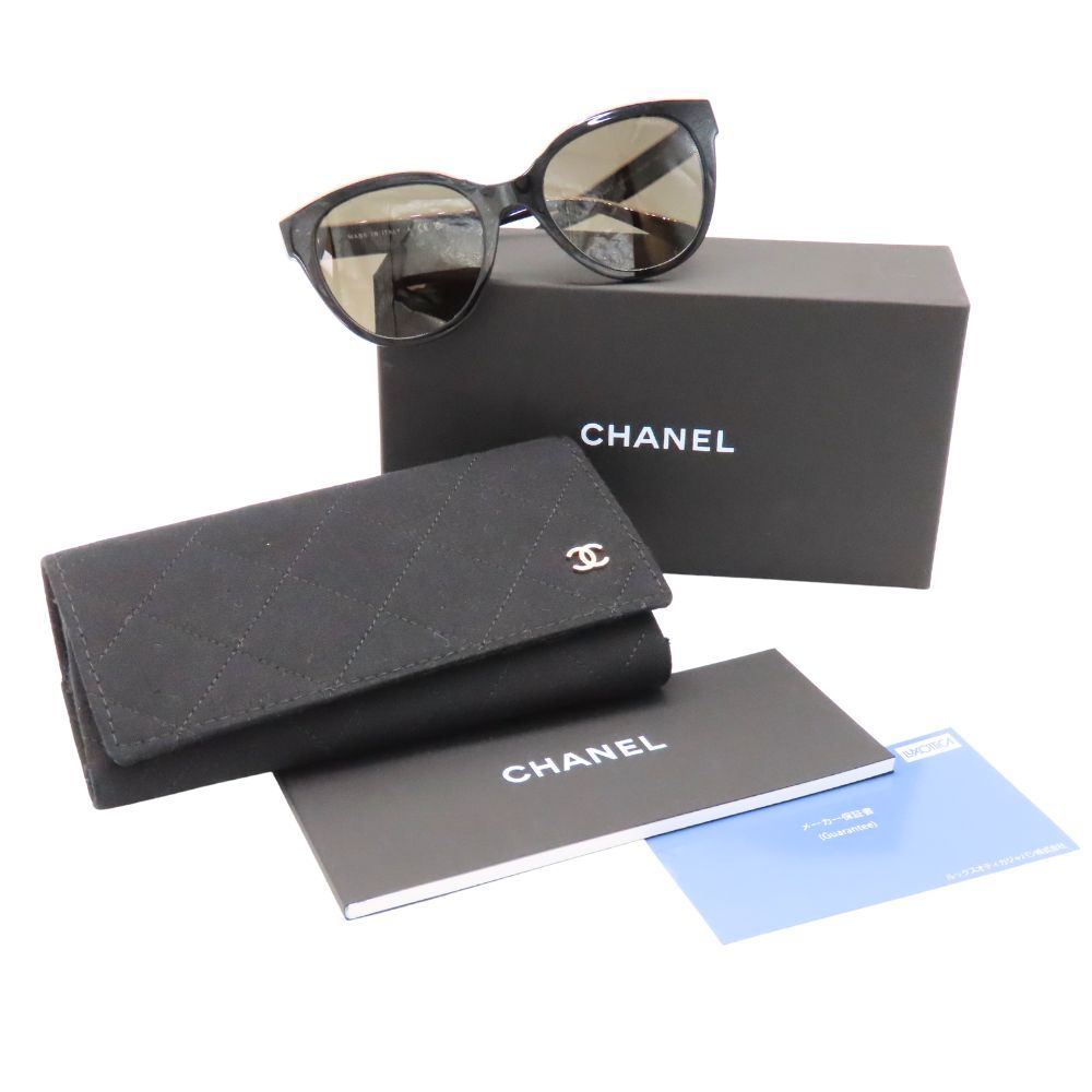 CHANEL シャネル 型 0CH5414A バタフライ シェイプ アイウェア サングラス ブラック ベージュ レンズ ブラウン ココマーク UVカット レディース 上品 きれいめ A2504004 無料ギフトラッピング承ります