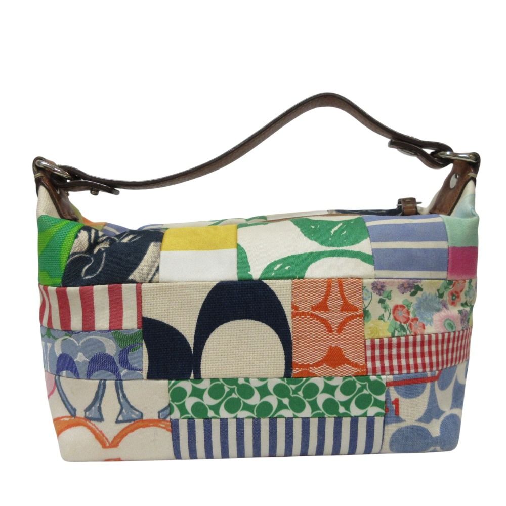 美品✨ COACH アクセサリーポーチ パッチワーク レザー ハンドバッグ 美品 COACH コーチ パッチワーク アクセサリーポーチ