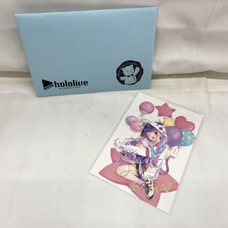 【中古】開封)ホロライブ 湊あくあ 誕生日記念2021 箔押し複製サイン入イラストポストカード[22]