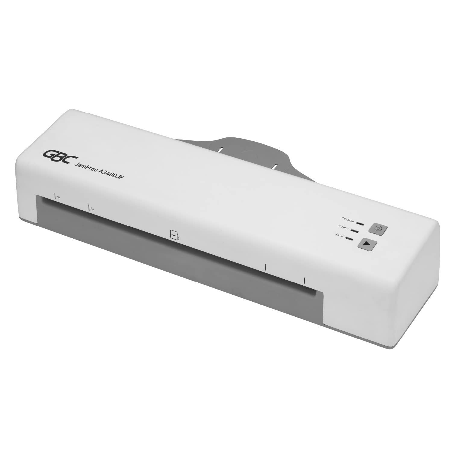 GBC パウチラミネーター JamFree ジャムフリーラミネーター A3400JF A4|A3対応 100μm対応 ウォームアップ時間約120秒 4本ローラー 巻き込み防止機能 オートシャットオフ機能 GLMA3400JF-1W ホワイト