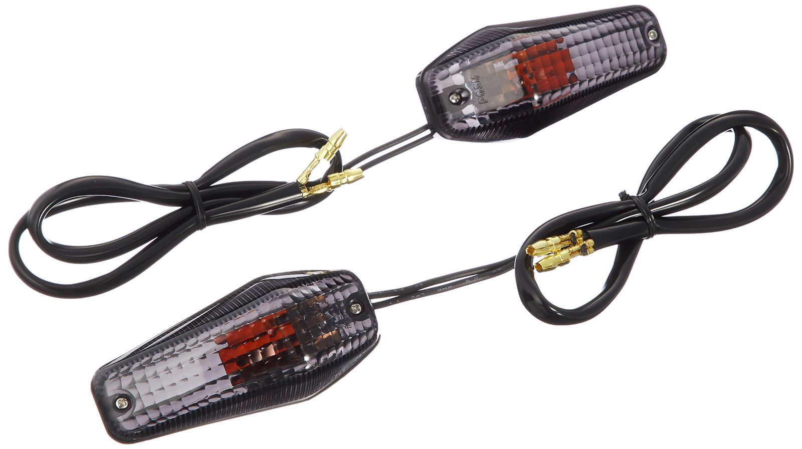 新品 12V15W エアロシャープミニウインカー スモークレンズ バイク用品