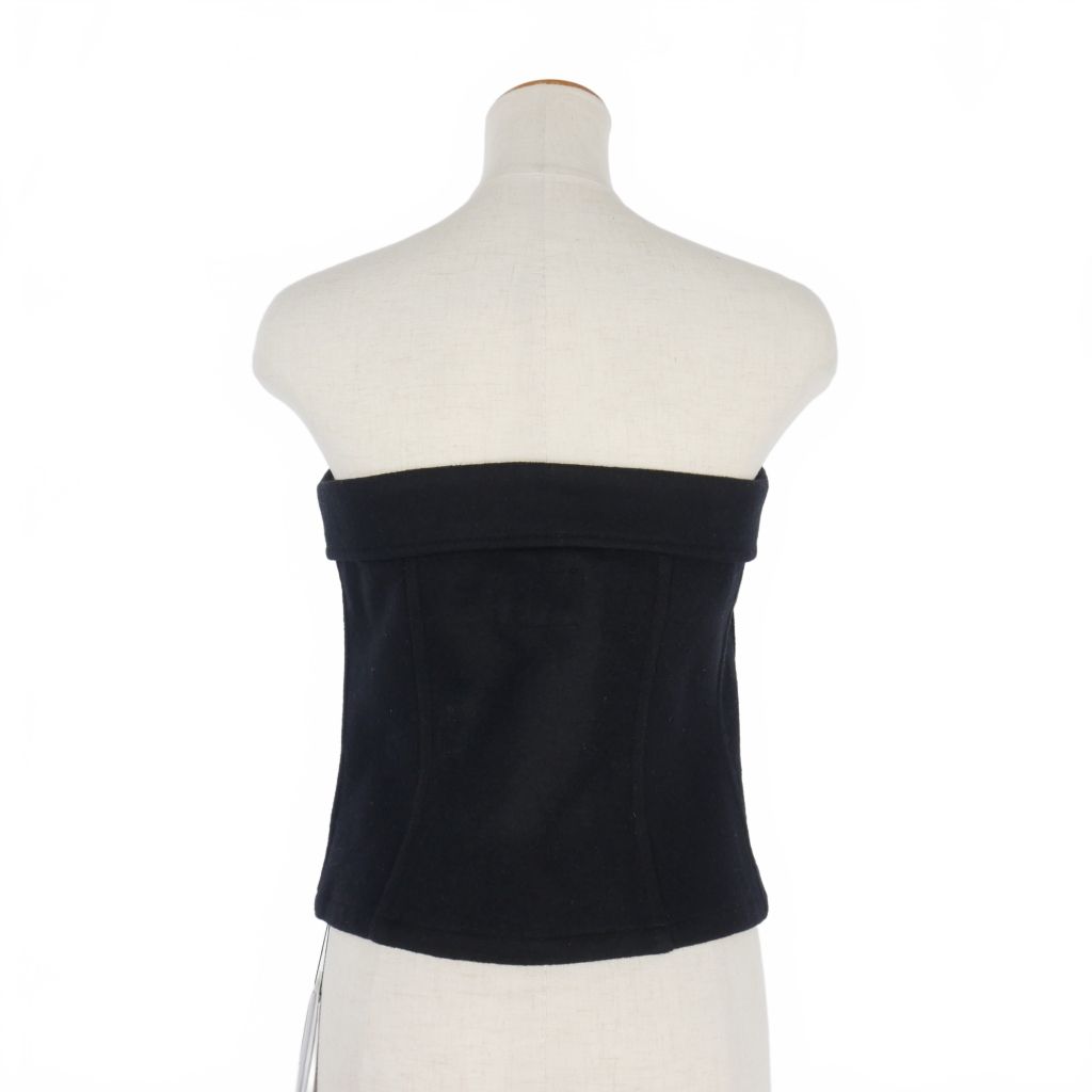 ハイク HYKE 24AW WOOL STRAPLESS TOP ウール ビスチェ S ブラック 黒  