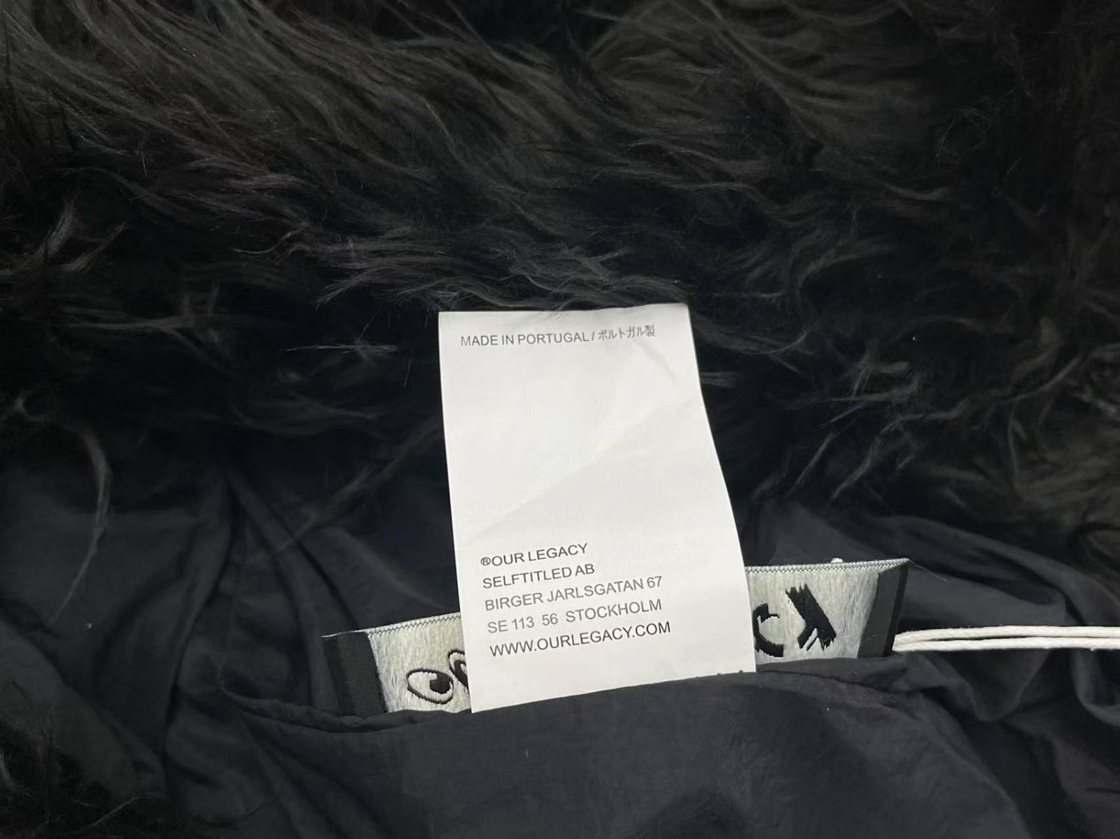 新品 OUR LEGACY DRIP BAG Black Fake Fur