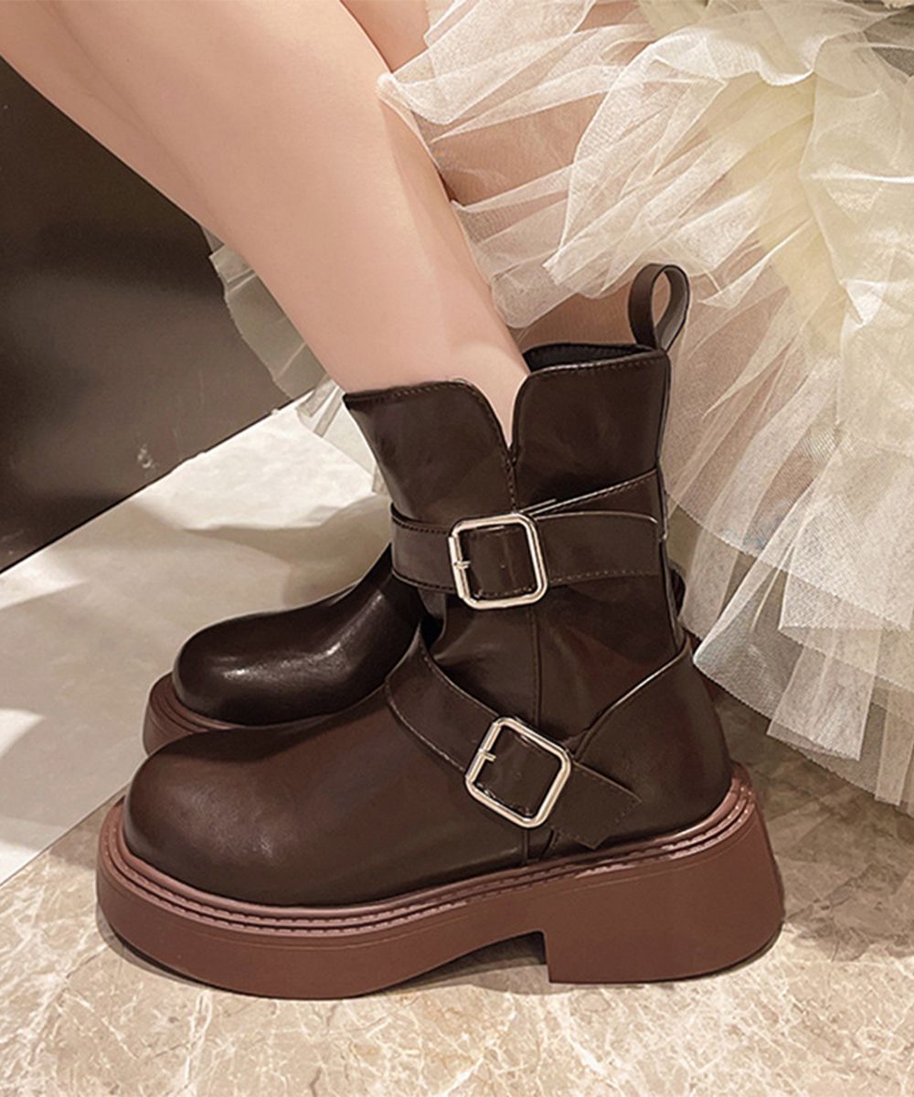 厚底ソールブーツ ミドルブーツ
