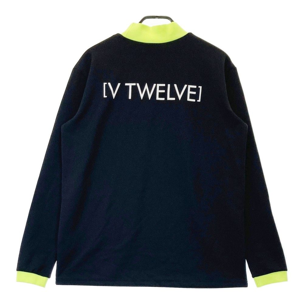 サイズ：XL V12 ヴィトゥエルヴ  ハイネック 長袖Tシャツ  ブラック系 [240101433273] ゴルフウェア メンズ ストスト サイズ：XL V12 ヴィトゥエルヴ ハイネック 長袖Tシャツ