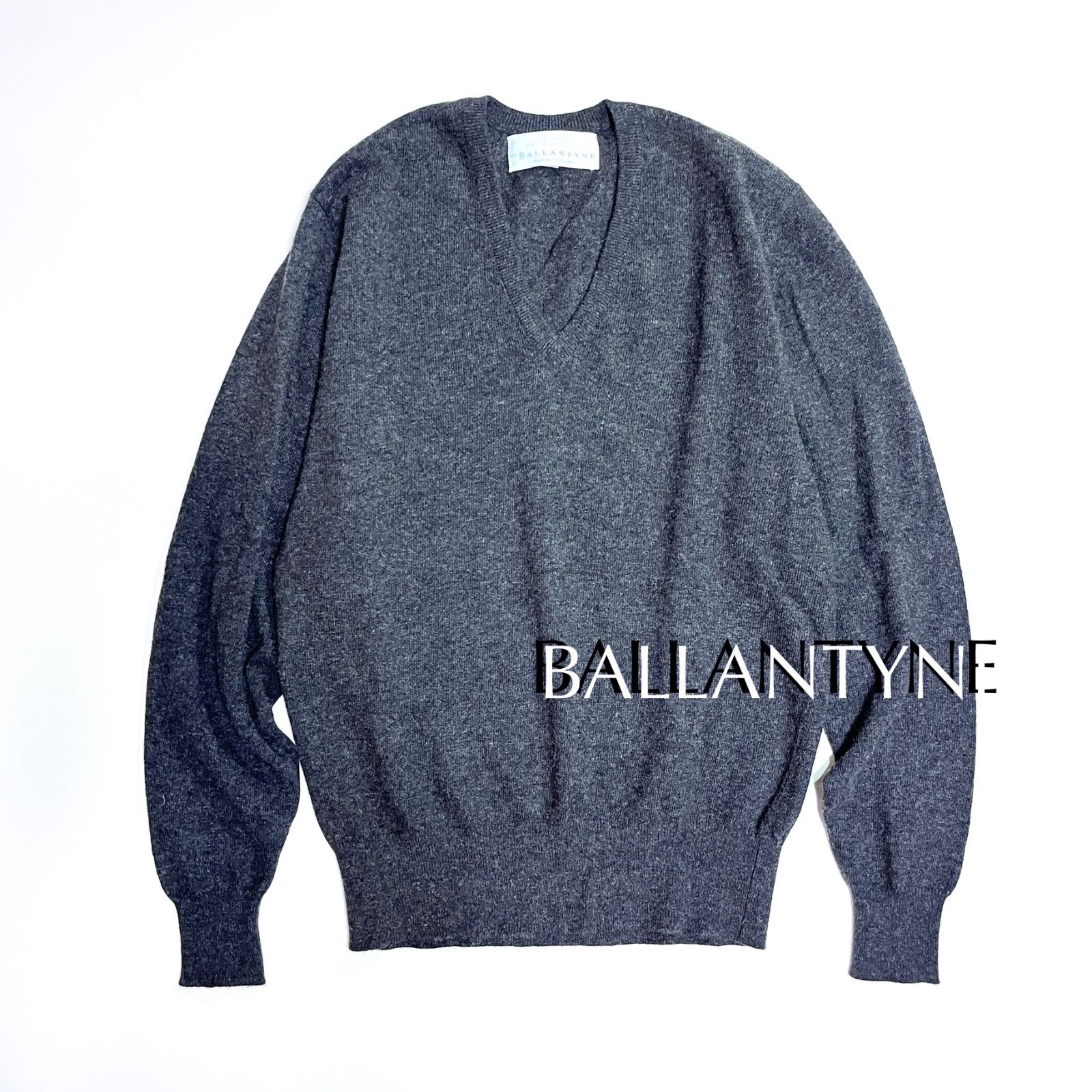 cj66 BALLANTYNE CASHMERE カシミヤ100% Vネック セーター 長袖 ニット 