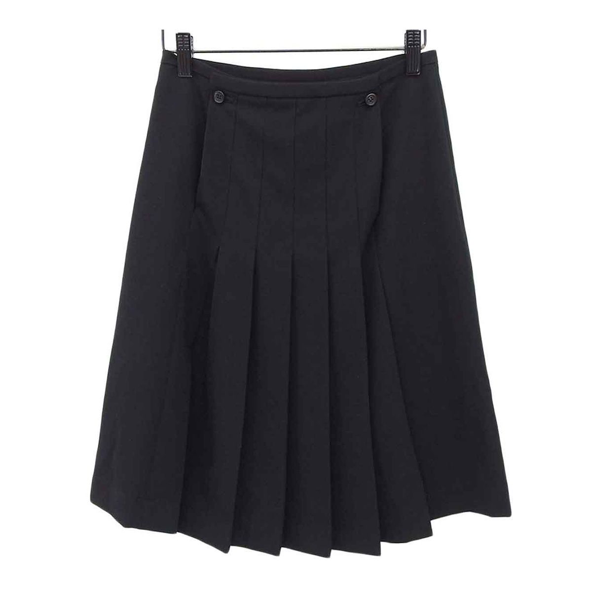 コムデギャルソン ワンサイド プリーツ ウール スカート レディース ブラック COMME des GARCONS アパレル 小物