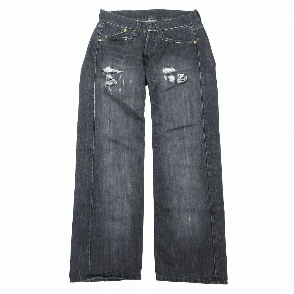 TroisO トロワゾ 日本製 ラメ入りブーツカットデニムパンツ ジーンズ