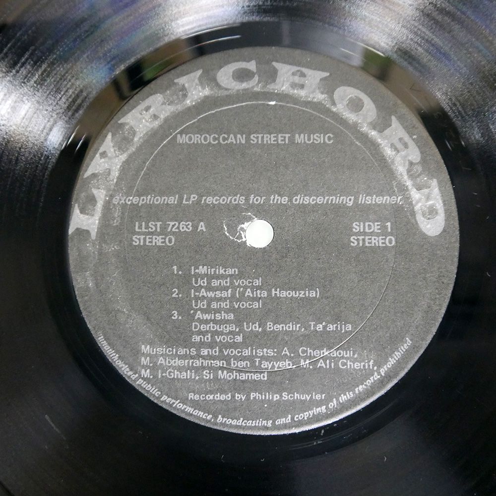 米 US盤 VA/MOROCCAN STREET MUSIC/LYRICHORD LLST7263 LP