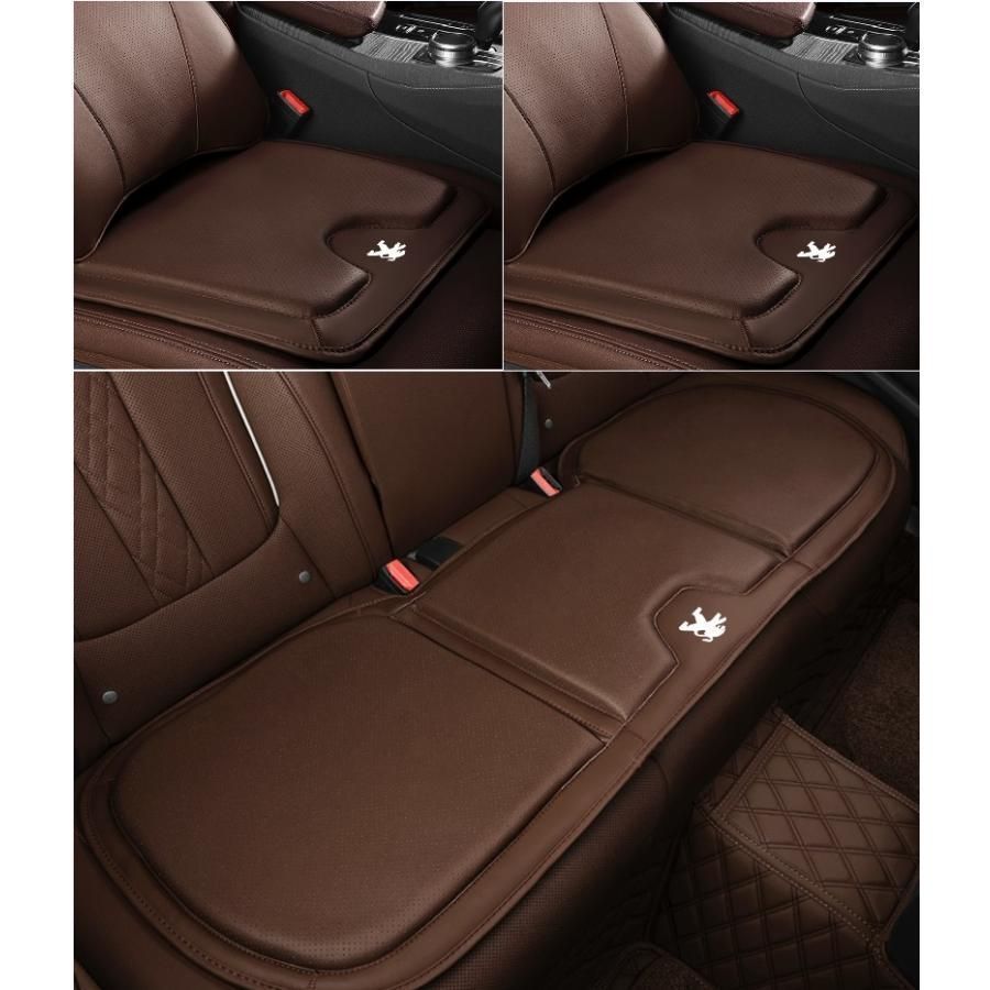 ◆プジョー PEUGEOT◆モカブラウン◆シートクッション カーシートカバー 座布団2点 車の後席1点 座席クッション 車用シート保護 滑り止め