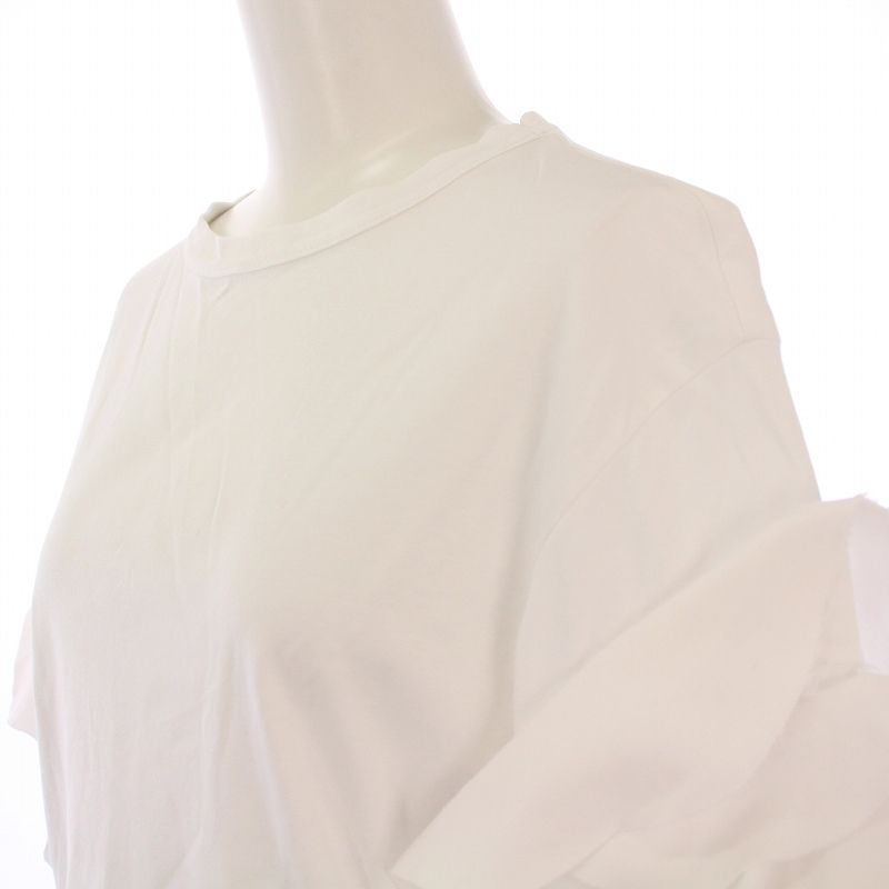 other - シーニュ Tシャツ カットソー 半袖 クルーネック ストレッチ フリル F 白 シーニュ Cygne Tシャツ カットソー 半袖 クルーネック