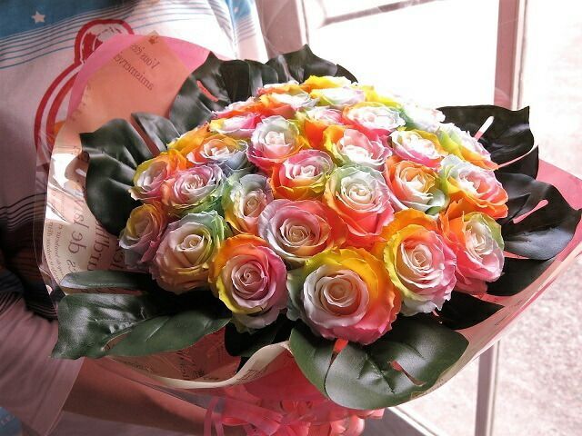 レインボーローズ プリザーブドフラワー