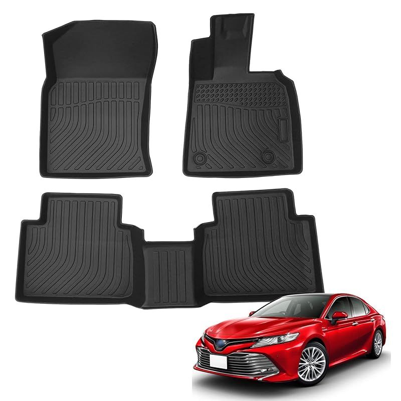 Orealauto 新型 70 カムリ ハイブリッド フロアマット AXVH70N 防水 3D ゴム TPE素材 純正 滑り防止 耐汚れ 耐久 ラバーマット 運転席+後部座席 3Pセット 車種専用設計 立体カーマット 保護パーツ 2017.