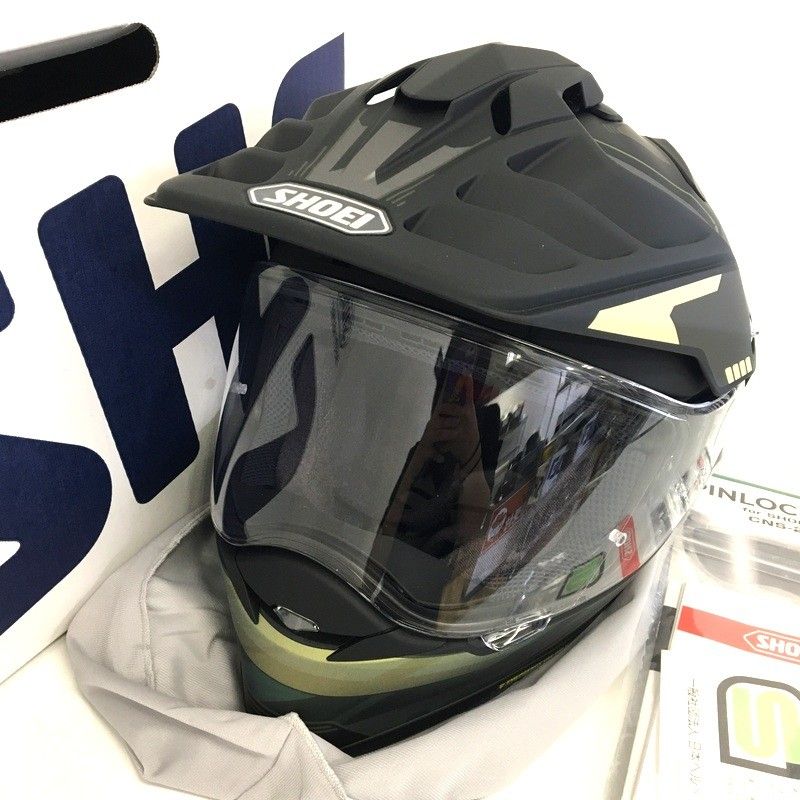 SHOEI ショウエイ HORNET ADV INVGORATE オフロードヘルメット 除菌消臭済 Mサイズ グリーン ブラック モトクロス オートバイ レーシング ライディング バイカー バイク用品 TA3421