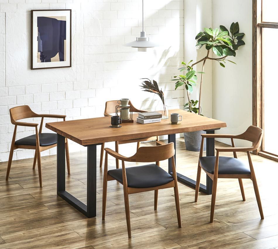 ダイニングチェア 2脚セット ブラウン 天然木のデザインチェア2脚