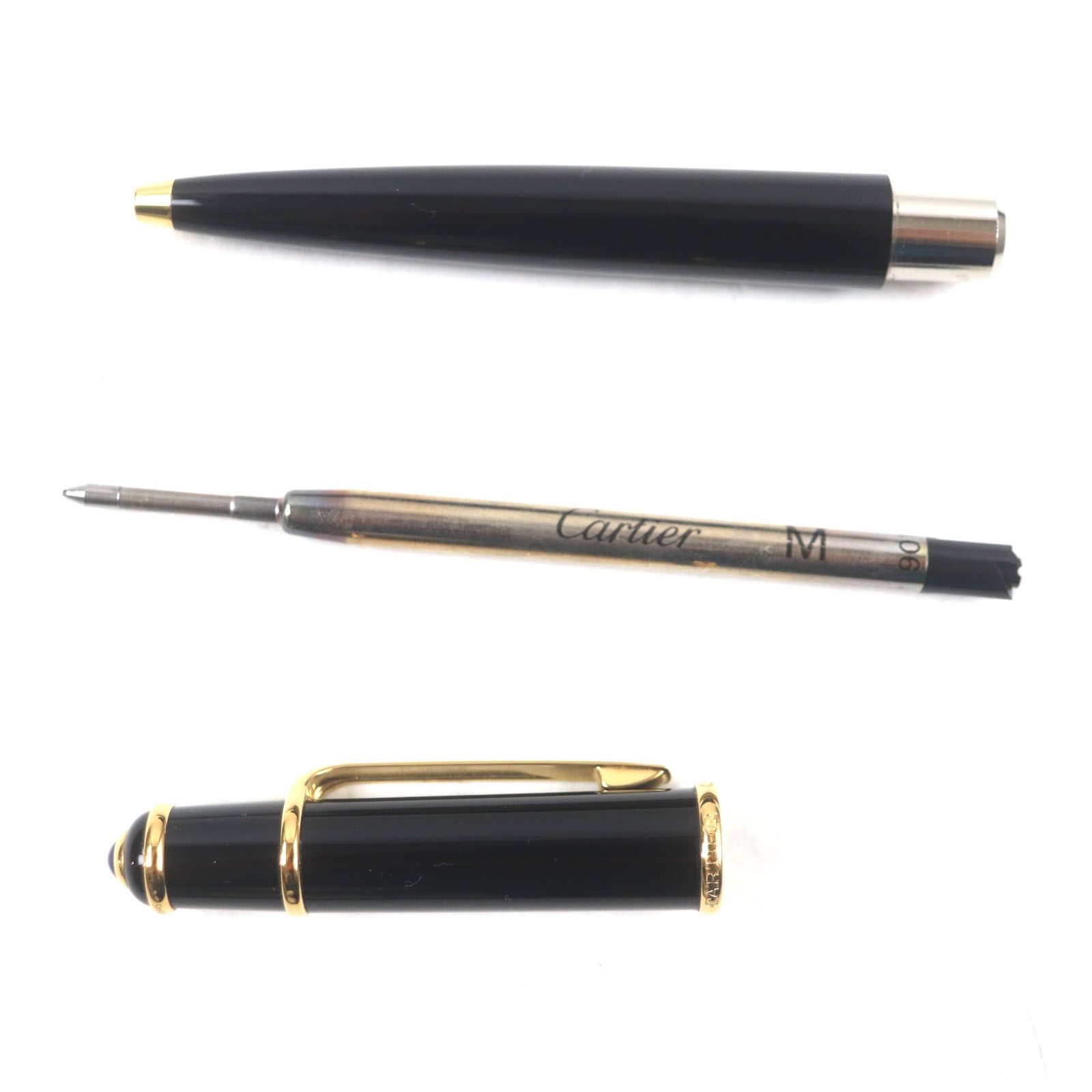 Cartier カルティエ　ツイスト式ボールペン　ブラック/ゴールド　美品 Cartier - Cartier カルティエ ツイスト式ボールペン ブラック